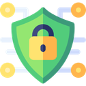 Green shield with lock on it