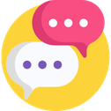 Two text messages in a yellow circle